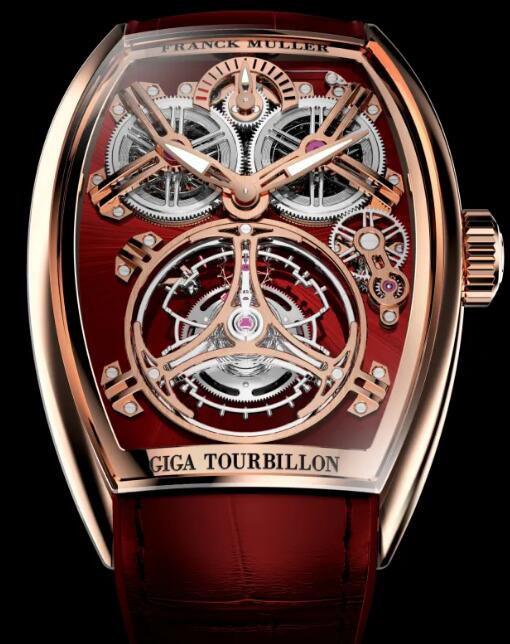 FRANCK MULLER Curvex CX Giga Tourbillon CX 38L T G PR SQT Gold Red dial Replica Watch